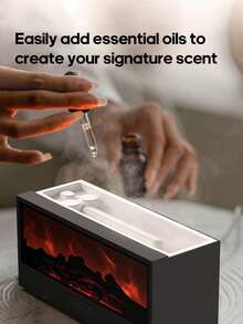 1pc 150ml USB Powered Fireplace Aroma Diffuser, Ultrasonic Flame Humidifier, Campfire Essential Oil Diffuser With LED Light & Remote Control, Suitable For Home, Office, Birthday, Christmas Gift Decor - Multicolor - View 5