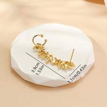 1pc Asymmetrical Rhinestone Flower French Style Earrings, Unique Design, Suitable For Autumn/Winter