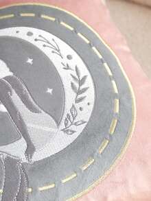 1件斋月月亮与女神3D刺绣毛绒抱枕套，适用于客厅、卧室、派对、汽车等各种环境，四季皆宜