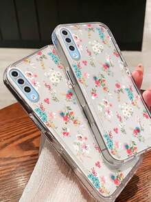 High-Resolution, Fully Transparent Phone Cases For Samsung Galaxy A50 A50S A30S Fresh Floral Ultra-Thin All-Around Protective Case Made Of Soft Material - Clear - View 3