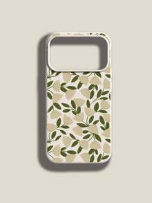 1 Stück Mode Hochwertige Flüssigsilikon Handyhülle mit Vollbildschirm Weiße Blumen & Grüne Blätter Muster, stoßfest und weich, kompatibel mit Apple 11/12/13/14/14 Plus/15/15 Plus/16/16 Plus/17/17 Pro - Verschiedenfarbig - Übersicht 5