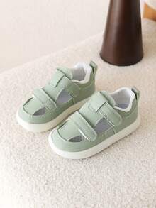 1双儿童休闲闭趾凉鞋，防滑魔术贴搭扣幼儿凉鞋 - 綠色 - 查看 2