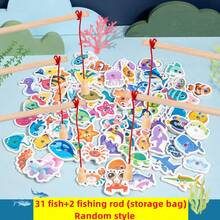 1 Ste Wooden Letter Fishing Toy -Puzzle Cartoon Marine Creature Themed Game, Cultivating Cognitive Skills, Interactive Parent-Child Game, Ideal Birthday Gift For Christmas, Thanksgiving, Easter Random Style Fish Wooden Magnetic Ocean Fishing Game STEM Education Marine Biology Learning Bag - Multicolor - View 12