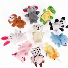 5pcs Cartoon Animal Finger Puppets, Role Play Storytelling Plush Dolls Toys - Color - View 5