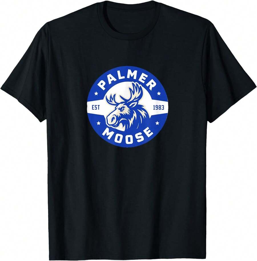 Palmer Moose Hockey 2025 T-Shirt - 黑色 - 查看 1
