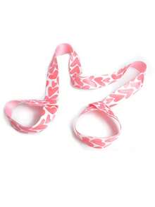 1 pieza Correa para esterilla de yoga con estampado digital, correa de sujeción colorida de nailon, correa de almacenamiento, banda de estiramiento de yoga - Rojo - Ver 7