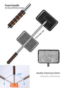 1pc/3pcs/5pcs Windshield Cleaning Tool Set - Extendable & Detachable Handle, Microfiber Cloth Car Glass Cleaning Brush, Car Windshield Squeegee, Suitable For Auto Detailing, Windshield, Truck, SUV, RV And Home Windows, Car Cleaning Kit, Car Glass Cleaner, Windshield Cleaner