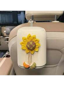 2026 New Floral Pattern Car Trash Can, Cute Front Seat Storage Box, Waterproof Rear Seat Trash Can & Storage Organizer, Multifunctional Car Trash Can, Leak-Proof, Easy To Clean Car Trash Can - Multicolor - View 5