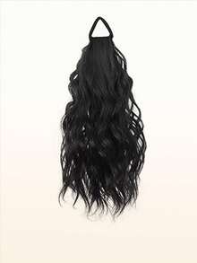 Elastic Ponytail Wig, Low Bun Big Wavy Curly Braid, Natural Fluffy Slouchy Clip-In Ponytail Hair Scrunchie ,Ponytail Holders ,Hair Elastics ,Hair Rubber Bands ,Hair Rope Hair Ties - Multicolor - View 12