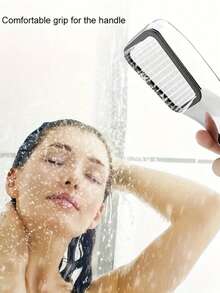300-Hole High-Pressure Square Handheld Shower Head Set. Modern Water-Saving Shower Head Kit. Modern Water-Saving Design With 59-Inch Flexible Hose And Easy-To-Install Wall Mount Bracket. Durable Plastic Construction. Wall-Mounted. Modern Minimalist Style. Perfect For Homes, Hotels, Apartments, Dormitories - Multicolor - View 5