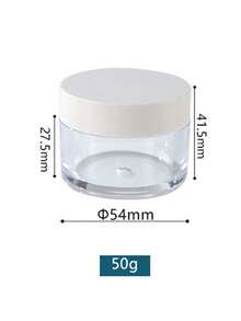 1个30/50克空透明化妆品透明PS塑料乳液身体霜罐，带白色盖子，厚唇膏储存罐 - 白色 - 查看 7