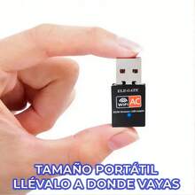 Adaptador USB Wifi Velocidad 600 Mbps 2.4 GHz + 5 GHz WL.600M ELE-GATE - Negro - Ver 3