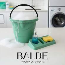 7.5 Liter Cleaning Bucket Set + Dish Soap Dispenser Sink Organizer For Home Use - 1 Bucket + 1 Mint Green Detergent Dispenser - View 5
