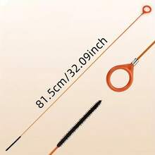 1pc Extra Long Drain Cleaning Hook With Nylon Coating - Flexible Manual Auger Tool For Bathroom Sink, Tub And Shower Drain | Nylon Bristles, No Battery Required, PVC Tubing | Efficient Unclogging, Bathroom Cleaning Supplies, Convenient Handle, Sturdy Construction, Home Maintenance - 1 - View 4