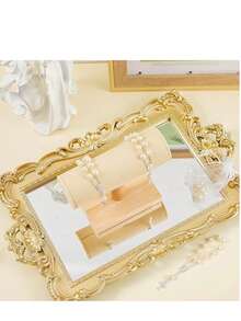 30pcs Rose Beaded Bracelet, Acrylic 3D Rose Beaded Bracelet, Comes With Organza Bag, Suitable As Baptism Gift, First Communion Gift, Party Favor, Wedding And Other Celebration Gift - Golden - View 9