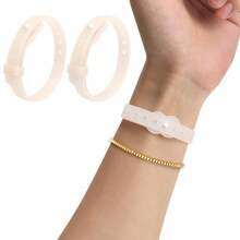 2 piezas/paquete de pulseras para aliviar las náuseas matutinas, adecuadas para uso diario, también para aliviar el mareo por movimiento - Rosa transparente - Ver 7