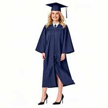 Unisex Matte Graduation Cap And Gown 2025 2026 With Tassel For College High School Graduates And Bachelor,Graduation Cap And Gown 2025 Set With Tassel,Unisex Graduation Cap And Gown Tassel Set With 2025 And 2026 For High School And Bachelor,Adult Unisex Black Graduation Robe College High School Doctoral Ceremony Gown Comfortable Woven Fabric - 藏蓝色 - 查看 10