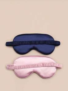 1 pieza/2 piezas Máscara para dormir que bloquea la luz, máscara de ojos de seda de imitación de doble cara, máscara de ojos transpirable de varios colores con banda elástica envuelta, máscara de ojos suave y cómoda como regalo - Multicolor - Ver 8