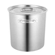 Marmite de qualité commerciale de 30 pintes (35 L) en acier inoxydable 201, marmite robuste pour conserves, marmite à soupe, cuisinière à induction avec couvercle et poignées rivetées pour la conservation des soupes, des fruits de mer, argent - Argent - Voir 8