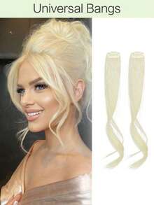 Long Side Bangs 2Pcs Set Wavy Curly Clip On Bangs For Women Wavy Curly Clip In Curtain Bangs - Multicolor - View 13