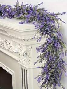 3/1 buc. Coroană de viță de vie cu lavandă, 70 inch, decor artificial cu viță de vie, potrivit pentru casă, petrecere de sărbători, nuntă, coridor și scară, perete și fereastră, arc, petrecere tematică, atmosferă, decor pentru casă - Multicolor - Vizualizare 2
