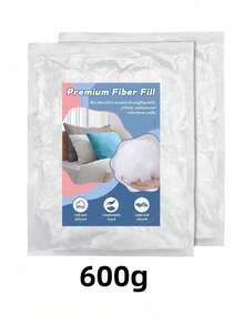 1 Set Of 600g Odorless Filling Cotton, High-Elasticity Fluffy Filling Cotton, Three-Dimensional Polyester Filling, Pillow Filling, Felt Doll Filling - White - View 8