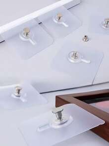 10/20/30/50pcs Transparent Picture Frame Hooks, Heavy Duty Self-Adhesive Wall Hooks For Picture Frames, Traceless Wall Hooks For Photo Albums And Paintings, No Punching Required, Bathroom And Kitchen Wall Hooks, Suitable For Glass/Tile/Wood/Metal Walls - Transparent - View 6