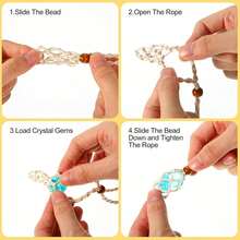 1PC Crystal Stone Holder Mesh Pocket Cage Pendant Necklace Natural Stone Mesh Pocket Woven Necklace Pendant Adjustable Retractable Mesh Pocket Handwoven Mesh Holder - Cage Holder - View 3