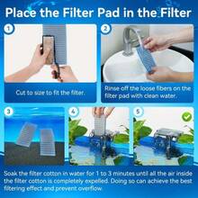 8D High-Density Aquarium Filter Media - Heavy-Duty Washable & Reusable Fish Tank/Pond Filter Pad, Non-Clog Multi-Porous Sponge For Fast-Circulating Systems, Compatible With Freshwater & Saltwater Aquariums - Style B - View 8