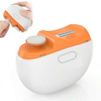 Electric Nail Trimmer, Electric Nail Clipper, Electric Nail Care Set - Trim And Polish, Perfect For Hands And Feet (Orange, Light Purple)