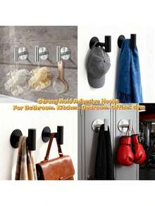 1/2 chiếc móc treo đồ bằng thép không gỉ, móc treo khăn, phù hợp với phòng tắm hiện đại, nhà bếp, dùng để treo áo khoác, áo choàng, móc treo tường tự dính, thích hợp cho phòng tắm, khách sạn, nhà để xe, hồ bơi, phụ kiện phòng tắm, đồ dùng gia đình. - Nhiều màu - Xem 9