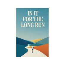 1幅极简主义跑步主题墙面艺术印刷品——长跑精神，无框海报，优质海报 - 彩色 - 查看 10