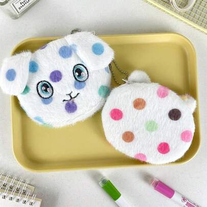 Healing Spotted Animal Key Bag Coin Purse Bear And Bunny Shaped Headphone Coin Storage Bag Portable Cute Sundry Bag Pendant Multiple Options For Creative Gifts For Girls