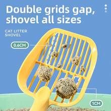 1PC Anti-Slip Handle Cat Litter Scraper - Durable Splash-Proof Efficient Sifting Sturdy For Home Litter Box Cleaning Dorm Pet Care Cat Houses Apartment Cat Care | Hassle-Free Mess-Free Cat Litter Scoop - Màu vàng - Xem 4