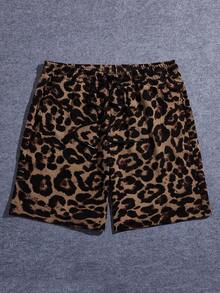 Men's Boho Paisley Print Drawstring Waist Summer Shorts With Pocket - Deep Blue Paisley - View 6