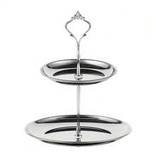 2/3 niveles Soporte para tartas de acero inoxidable, Torre de exhibición de metal dorado/plateado, Herramienta de horneado de alimentos, Adecuado para tartas, pasteles - Elegante, Adecuado para uso doméstico y de panadería, Accesorios para soportes de tartas, Suministros de repostería, Para decoración de fiestas - Multicolor - Ver 9