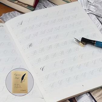 1pc A4 Size Calligraphy Practice Notebook - Adult English Handwriting Practice Book, Calligraphy And Layout Skills Education Book, Elegant Calligraphy Writing Practice Notebook (24 Pages)