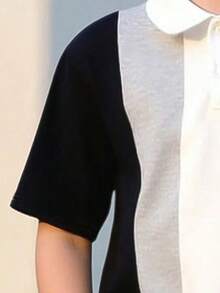 Tween Boy Cartoon Print Polo Shirt And Pants Set - White - View 4