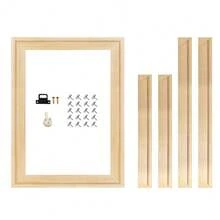 DIY Pine Wood Picture Frame Kit (4 Bars, Unassembled) - Thickened Strips For Canvas/Oil Paintings/Diamond Art Home Decor