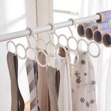 3/1pc 5-Hole Scarf Rack, Multi-Purpose Plastic Storage Hanger, Scarf Tie Necktie Organizer Rack, Space-Saving Wardrobe Hanger, Dorm And Bedroom Storage, Tie Scarf Organizer Rack, Multifunctional Hanging Scarf, Home Use Belt Waistband Sock Hanger Plastic Clothes Rack - Multicolor - View 6