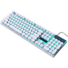 104 Keys Wired Mechanical Gaming Keyboard, Cool Backlight, Adjustable Variable Speed Lighting, Multimedia Shortcut Keys, Ergonomic Design, Punk Keycaps, Multi-Key No Punch, For Windows/PC/Laptop, Gaming Office Universal, White,Free 1 Roll Of Nano Adhesive