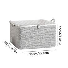 Extra Large Beige Storage Box With Lid - Herringbone Texture, Durable & Space-Saving For Clothes, Blankets, Bedding - Ideal For Closet, Bedroom, Dorm Organization, Moving, Closet Organizers And Storage, Baskets, Bins & Containers For Home Organization - Multicolor - View 13