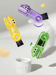 1pc New Cute Rabbit 3-In-1 Cup Brush, Petal Shaped, Multi-Functional Crevice Cleaning Brush, Suitable For Tea Cups, Baby Bottles, Cup Grooves, Portable For Home & Travel - Multicolor - View 6