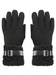 Mănuși de ciclism de iarnă fără degete - Mănuși calde din piele întoarsă, compatibile cu ecranele tactile - Multicolor - Vizualizare 8