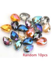 10颗/包 13*18mm 长方形麻将玻璃珠,DIY珠宝配件,带孔珠,可用于制作阳光捕手、项链、耳环、吊坠、手机钥匙链和汽车钥匙链 - 13*18mm長方形(10pcs) - 查看 48