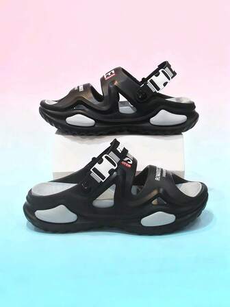 Summer Outdoor Non-Slip Thick Sole Men Slippers, Comfortable Bathroom Beach Sports Driving Breathable Sandals