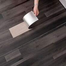 25 Packs/50 Packs Of 3D Wood Grain Vinyl Floor Tiles, Measuring 15.75 Inches X 5.91 Inches, Can Be Torn And Pasted PVC Floor Stickers, Removable And Reusable, Suitable For Home Decoration, Living Room, Bedroom, Dining Room, Dormitory, Etc. - 灰色 - 查看 8