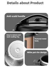 Melaide Electric Pressure Cooker Smart MultifunctionHeater Soup Porridge Rice Heating IntelligentElectric Pressure Cookers For Home Heloween Gifts Christmas Gifts - EU E Type Plug(220-240V) - View 8