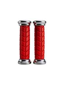 Manoplas De Punho Vermelho Ponta Cromada, Luva Bicicleta MTB Aro 20 24 26 29 Par - Multicolorido - Visão 3