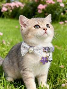 1 件装宠物围巾项圈 可调节颈围 猫项圈 狗项圈 宠物配件 宠物用品 - 彩色 - 查看 8